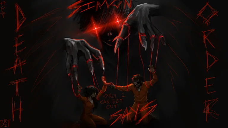 Official Death Order artwork of a red-lit overseer above rows of prisoners